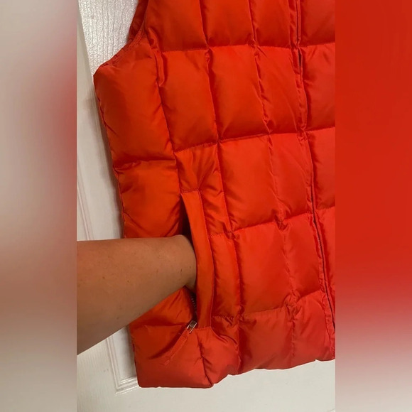 Vintage Y2K GAP Bright Orange Nylon Down Quilted Puffer Vest Size Large - Picture 2 of 10